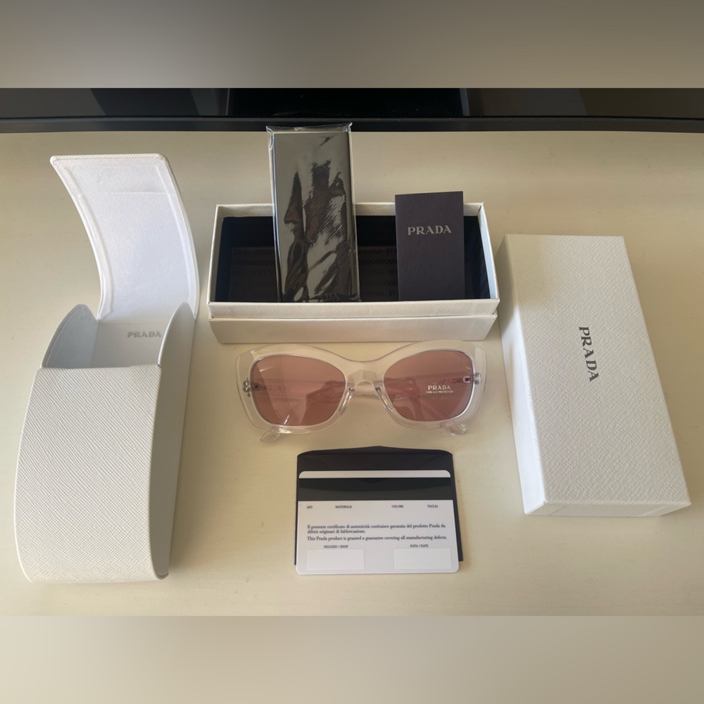 Prada CATWALK Sunglasses Acetate w/ PINK Lens NWT